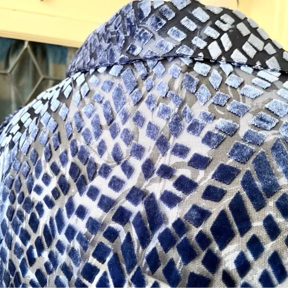 💔SOLD $890 Ulla Johnson Thalia Blue Velvet Shirt Dress Size 2 NWT - Picture 10 of 16